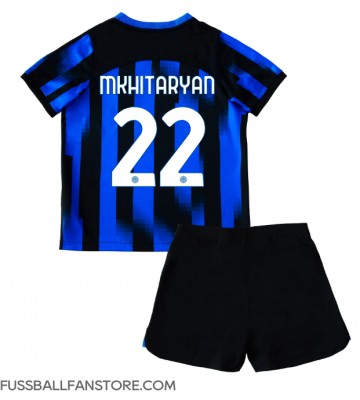 Inter Milan Henrikh Mkhitaryan #22 Replik Heimtrikot Kinder 2023-24 Kurzarm (+ Kurze Hosen)